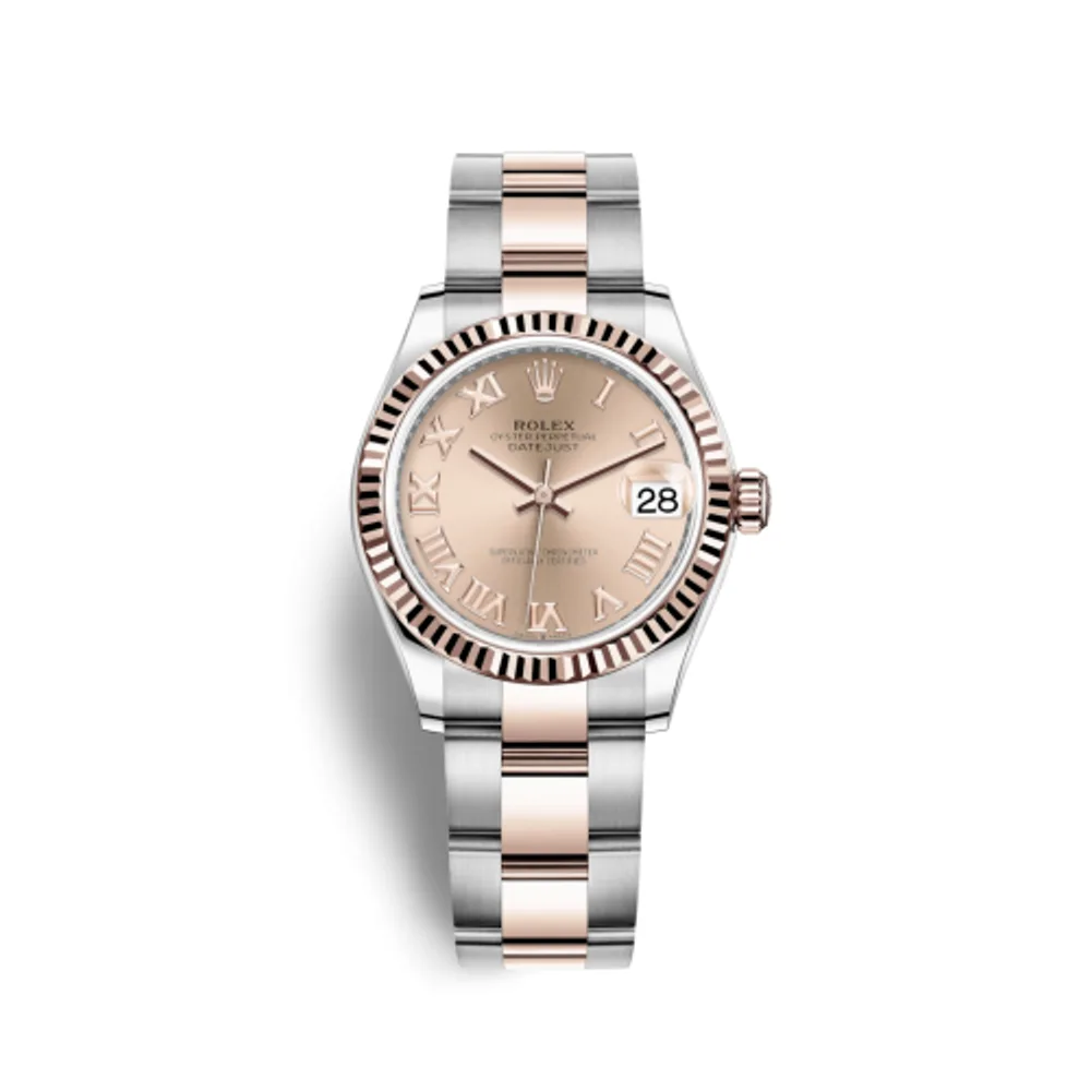 Rolex Datejust 31 Stainless Steel/ Rose Gold / Fluted / Rose - Roman / Oyster