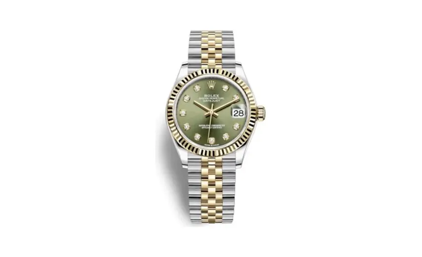 Rolex Datejust 31 Stainless Steel / Yellow Gold / Fluted / Olive - Diamond / Jubilee