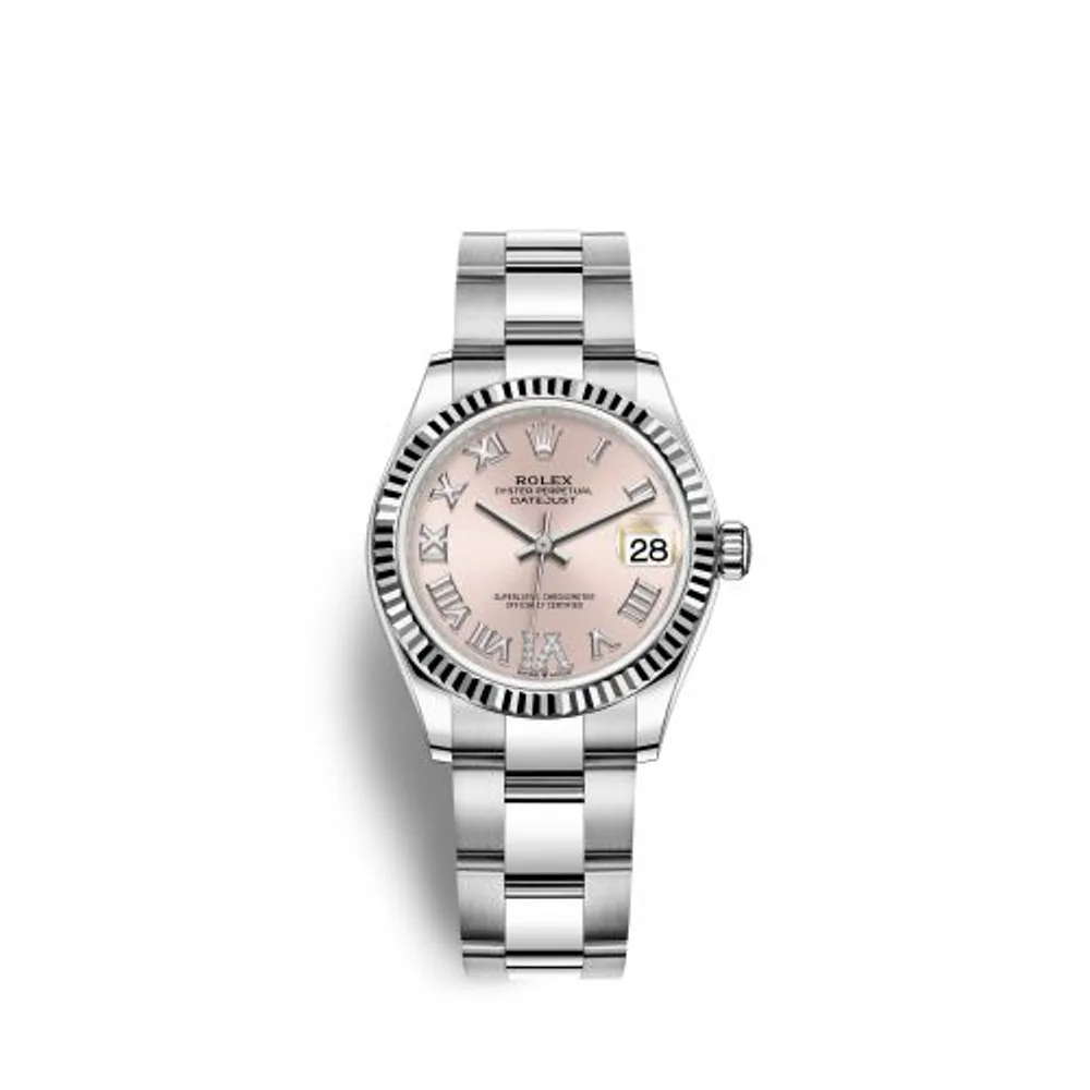 Rolex Datejust 31 Stainless Steel Fluted / Oyster / Pink - Roman