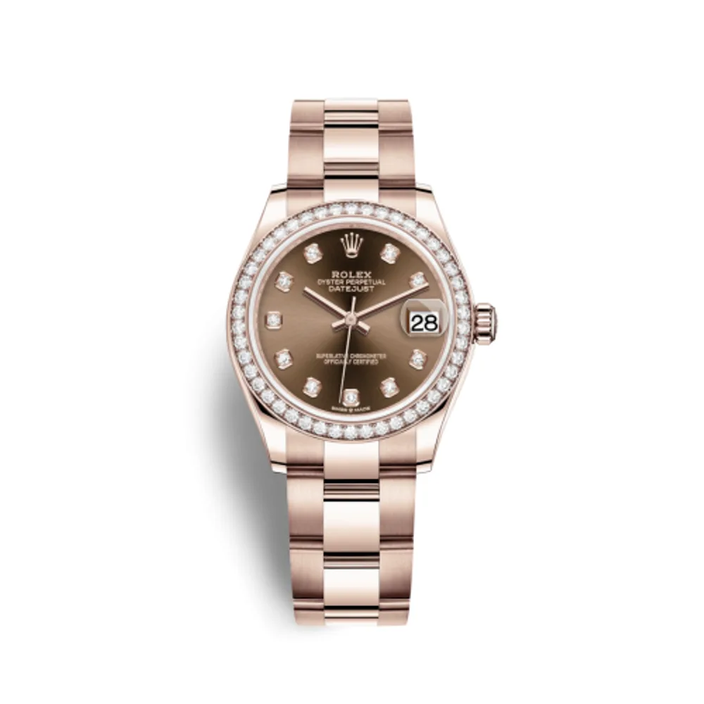 Rolex Datejust 31 Rose Gold / Diamond / Chocolate - Diamond / Oyster