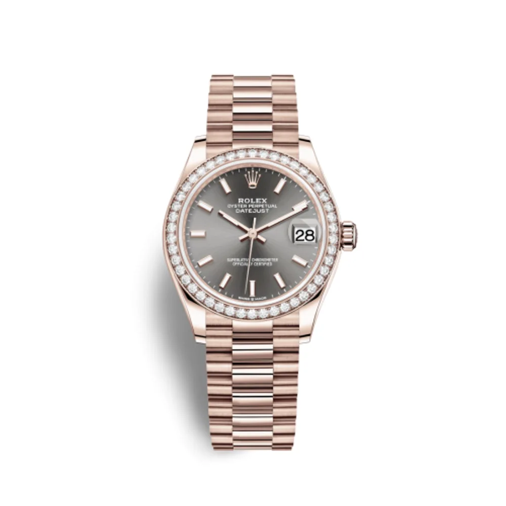 Rolex Datejust 31 Rose Gold / Diamond / Grey / President
