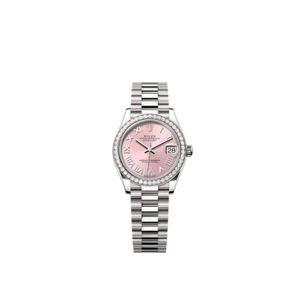 Rolex Datejust 31 White Gold Diamond / Pink - Roman
