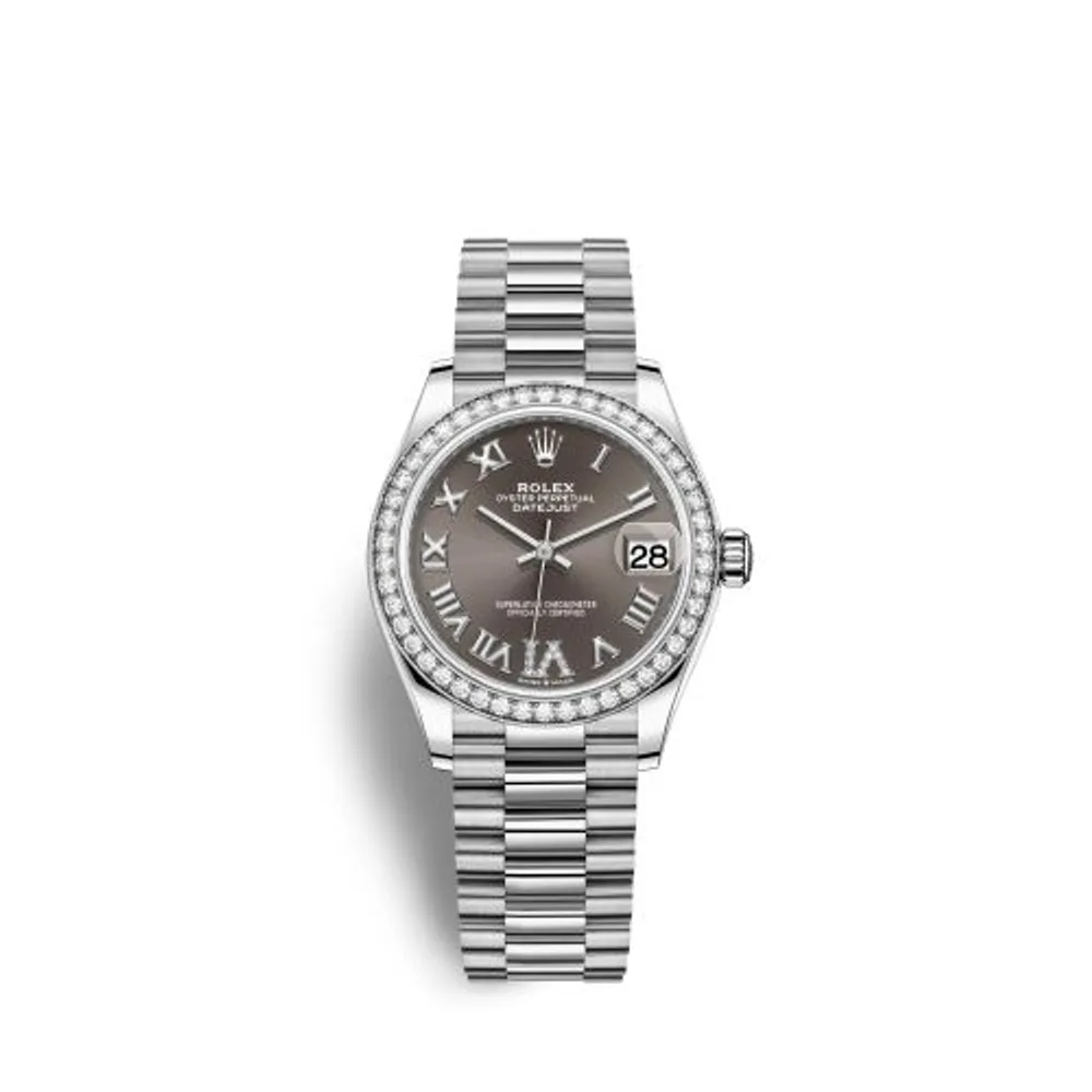Rolex Datejust 31 White Gold Diamond / Grey - Roman
