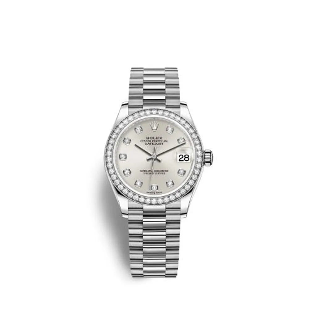 Rolex Datejust 31 White Gold Diamond / Silver - Diamond