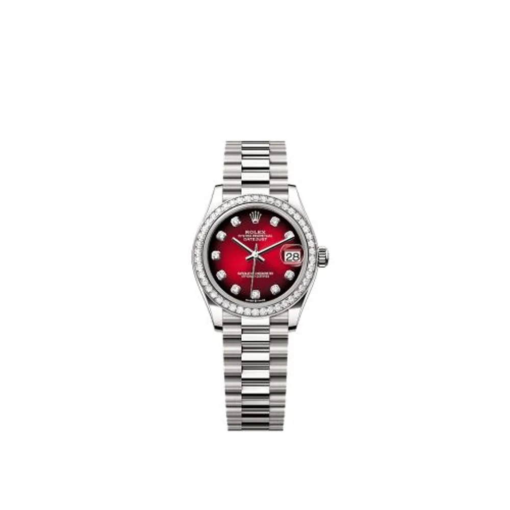 Rolex Datejust 31 White Gold Diamond / Red Gradient - Diamond