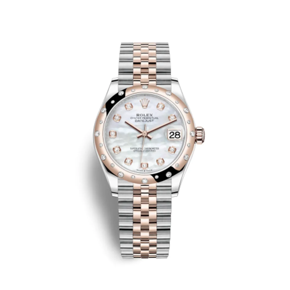 Rolex Datejust 31 Stainless Steel/ Rose Gold / Domed - Diamond / MOP / Jubilee