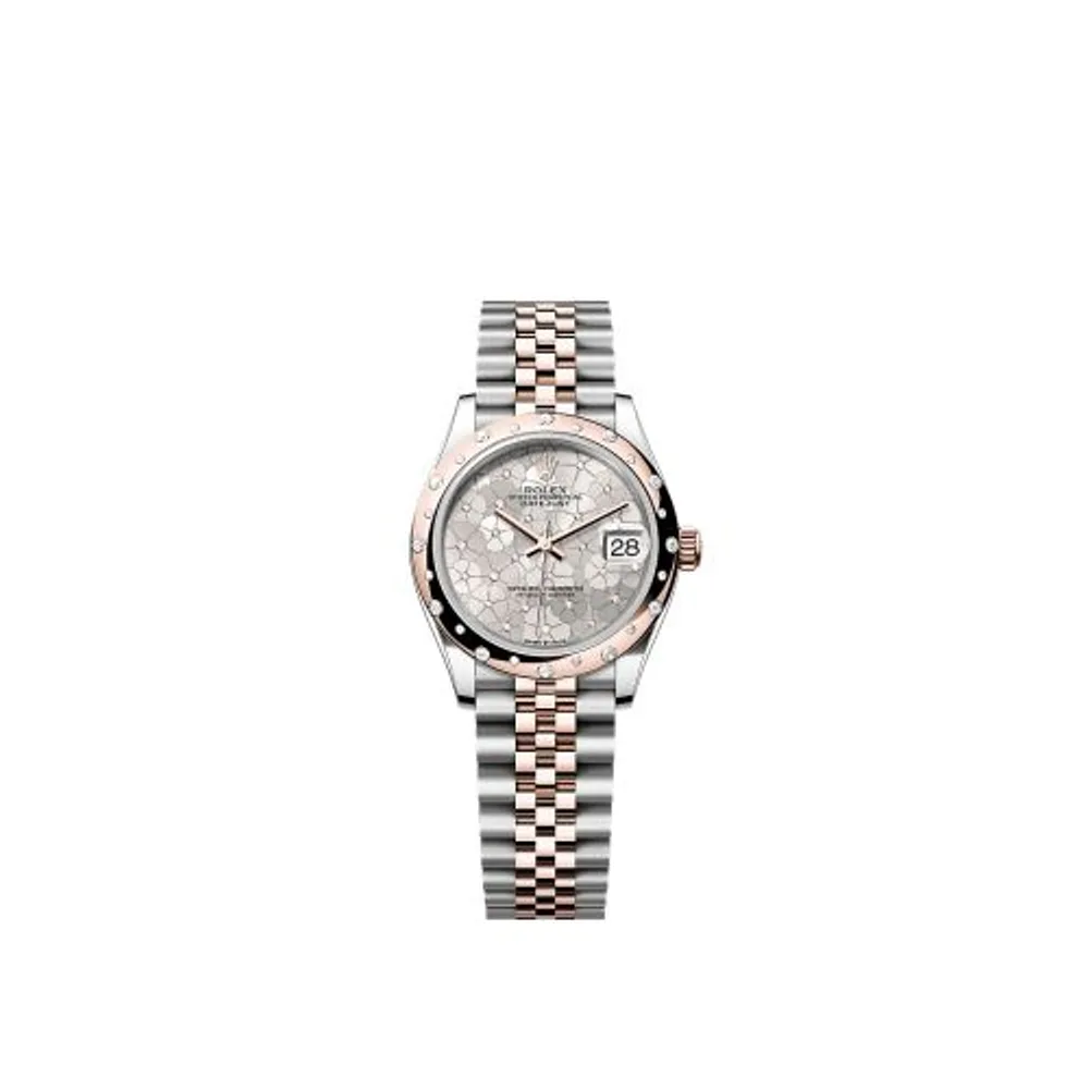 Rolex Datejust 31 Stainless Steel/ Rose Gold / Domed - Diamond / Silver - Floral / Jubilee