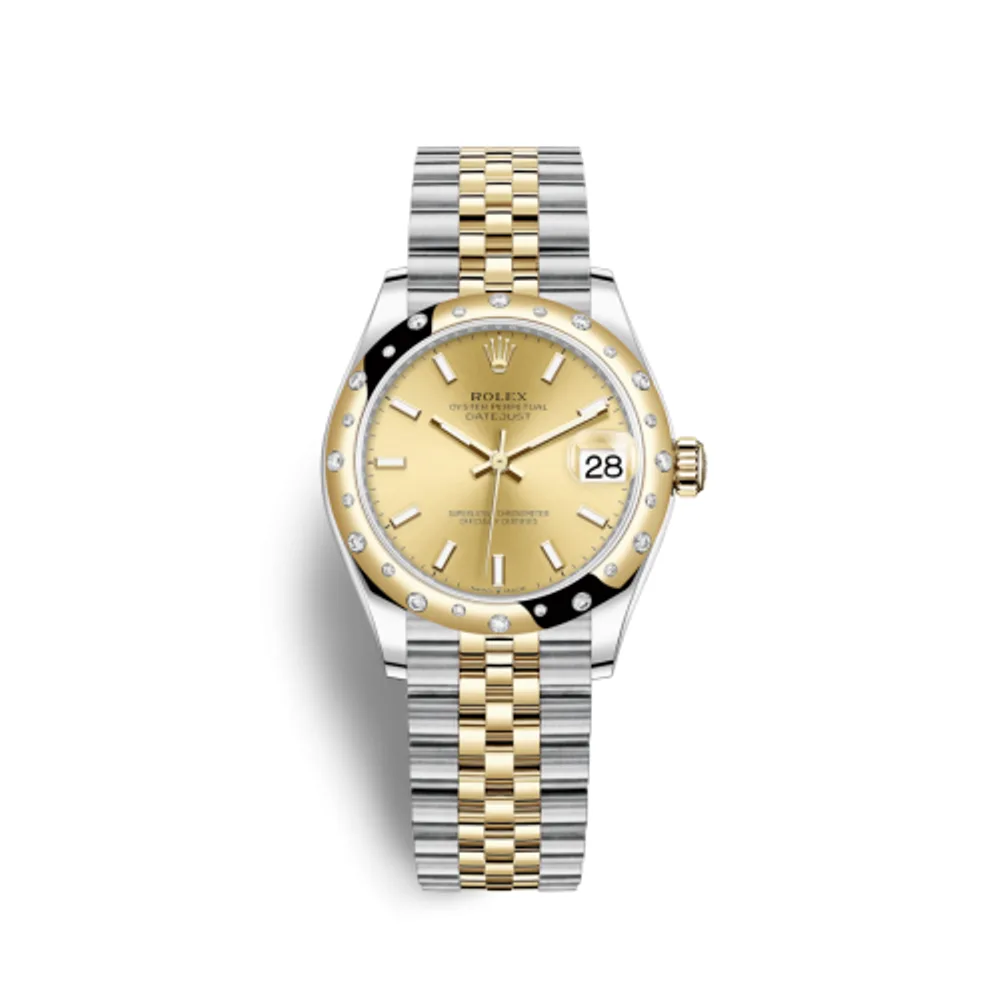 Rolex Datejust 31 Stainless Steel / Yellow Gold / Domed - Diamond / Champagne / Jubilee
