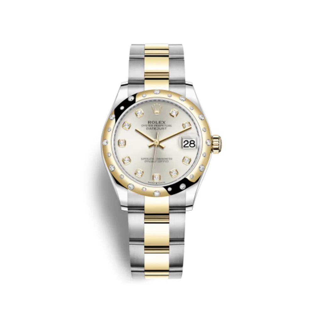 Rolex Datejust 31 Stainless Steel / Yellow Gold / Domed - Diamond / Silver - Diamond / Oyster