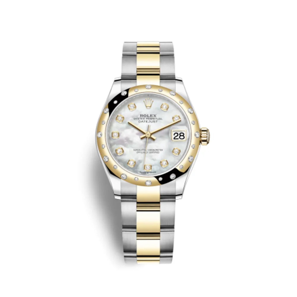 Rolex Datejust 31 Stainless Steel / Yellow Gold / Domed - Diamond / MOP / Oyster