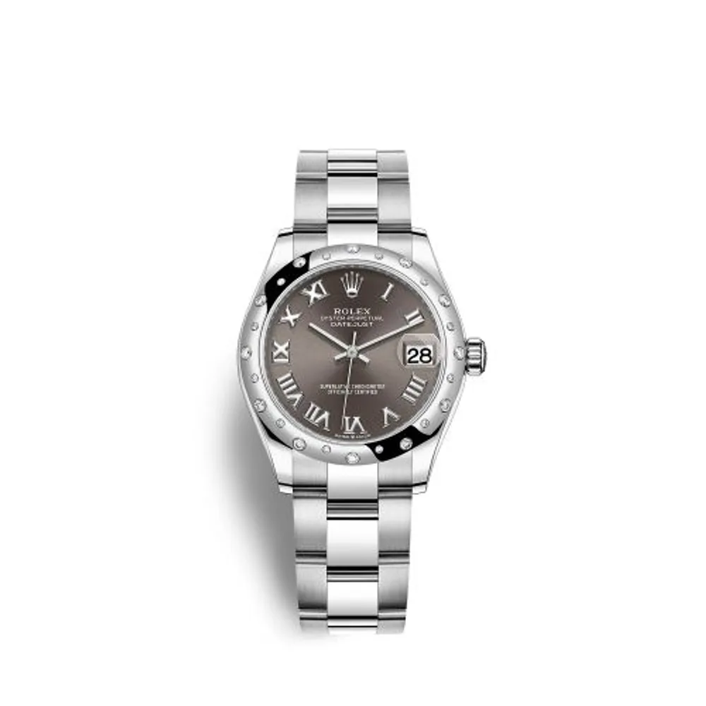 Rolex Datejust 31 Stainless Steel Domed Diamond / Oyster / Grey - Roman