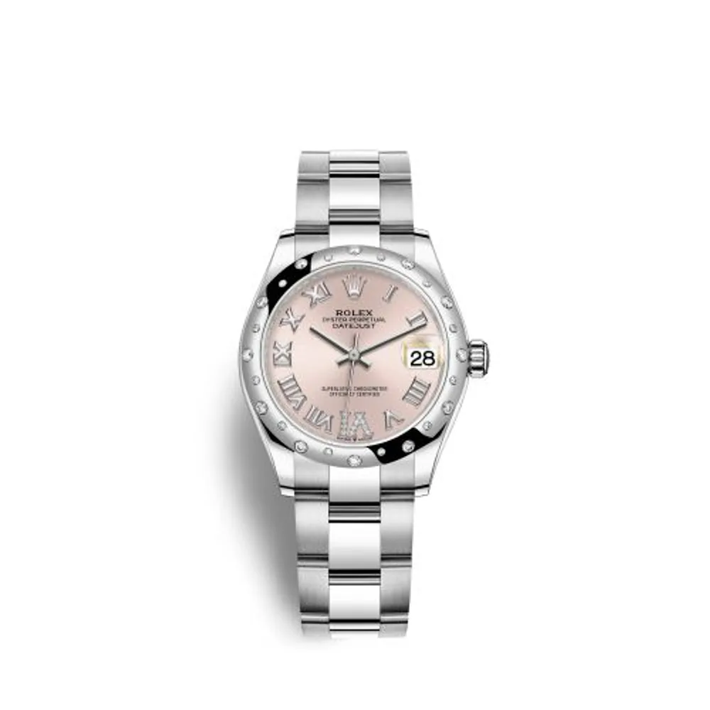 Rolex Datejust 31 Stainless Steel Domed Diamond / Oyster / Pink - Roman