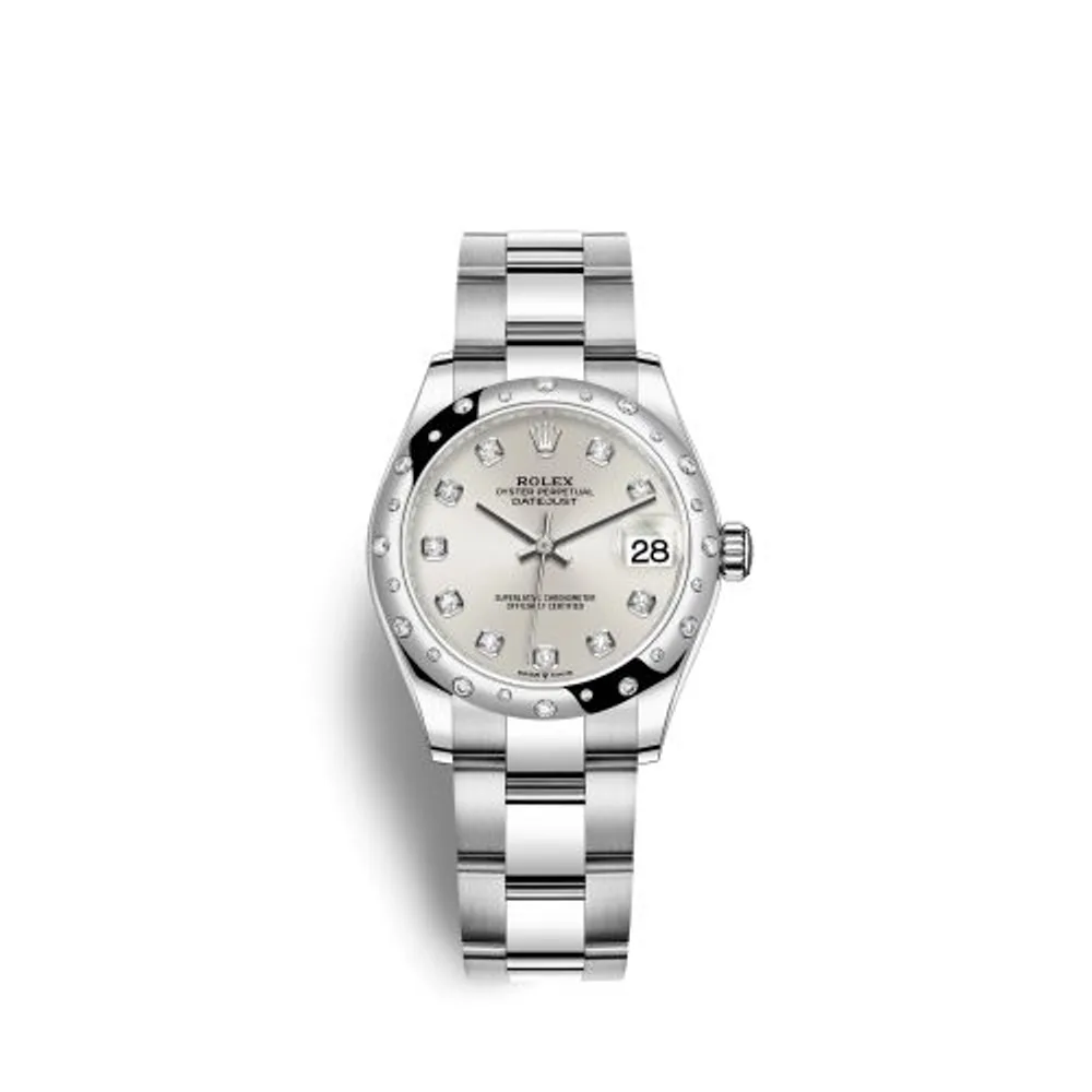 Rolex Datejust 31 Stainless Steel Domed Diamond / Oyster / Silver - Diamond