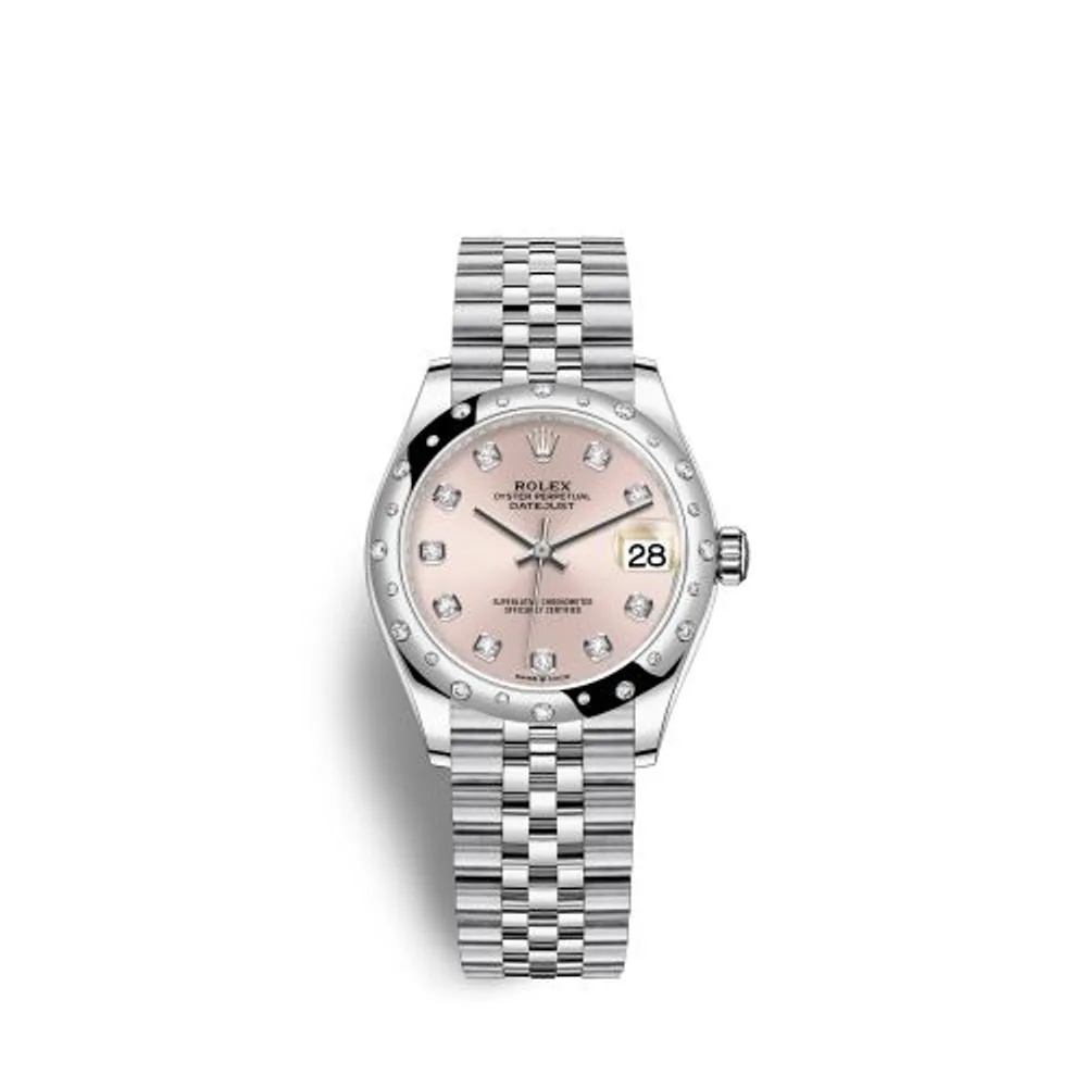 Rolex Datejust 31 Stainless Steel Domed Diamond / Jubilee / Pink - Diamond