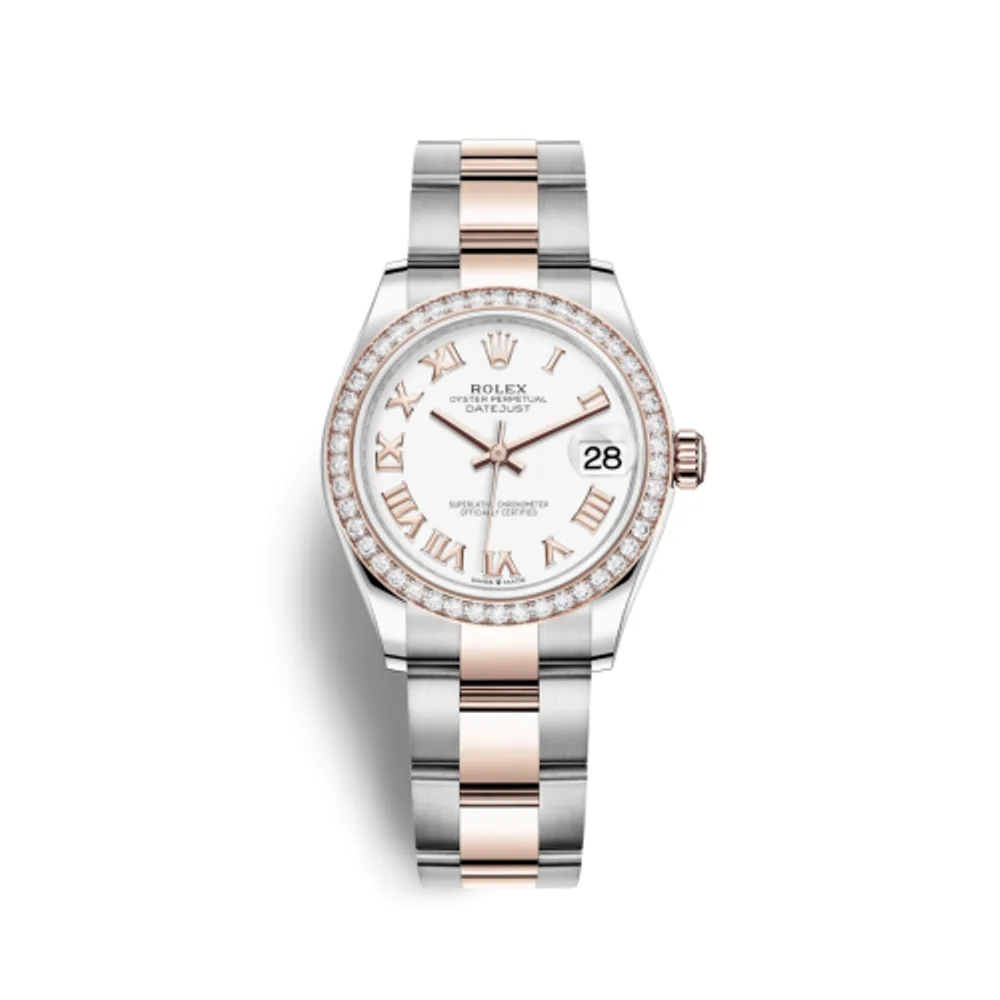 Rolex Datejust 31 Stainless Steel/ Rose Gold / Diamond / White - Roman / Oyster