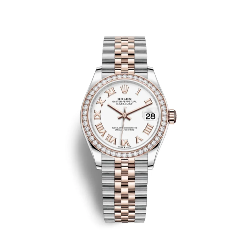 Rolex Datejust 31 Stainless Steel/ Rose Gold / Diamond / White - Roman / Jubilee