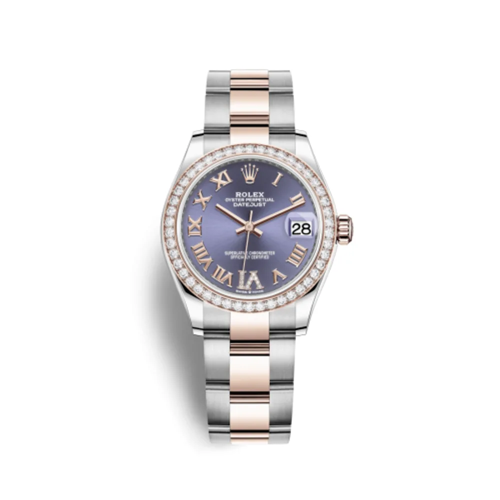 Rolex Datejust 31 Stainless Steel/ Rose Gold / Diamond / Aubergine - Roman / Oyster