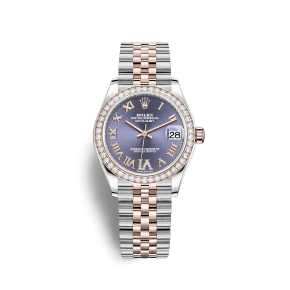 Rolex Datejust 31 Stainless Steel/ Rose Gold / Diamond / Aubergine - Roman / Jubilee