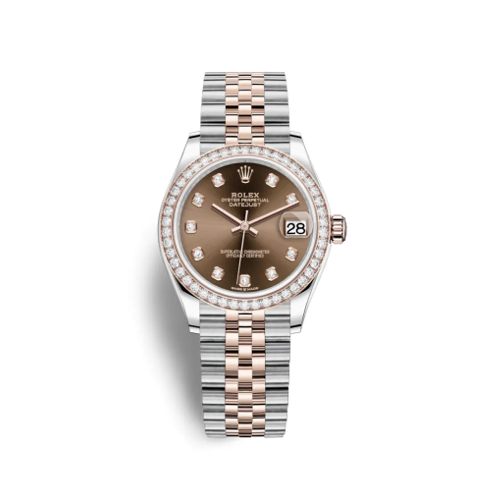Rolex Datejust 31 Stainless Steel/ Rose Gold / Diamond / Chocolate - Diamond / Jubilee