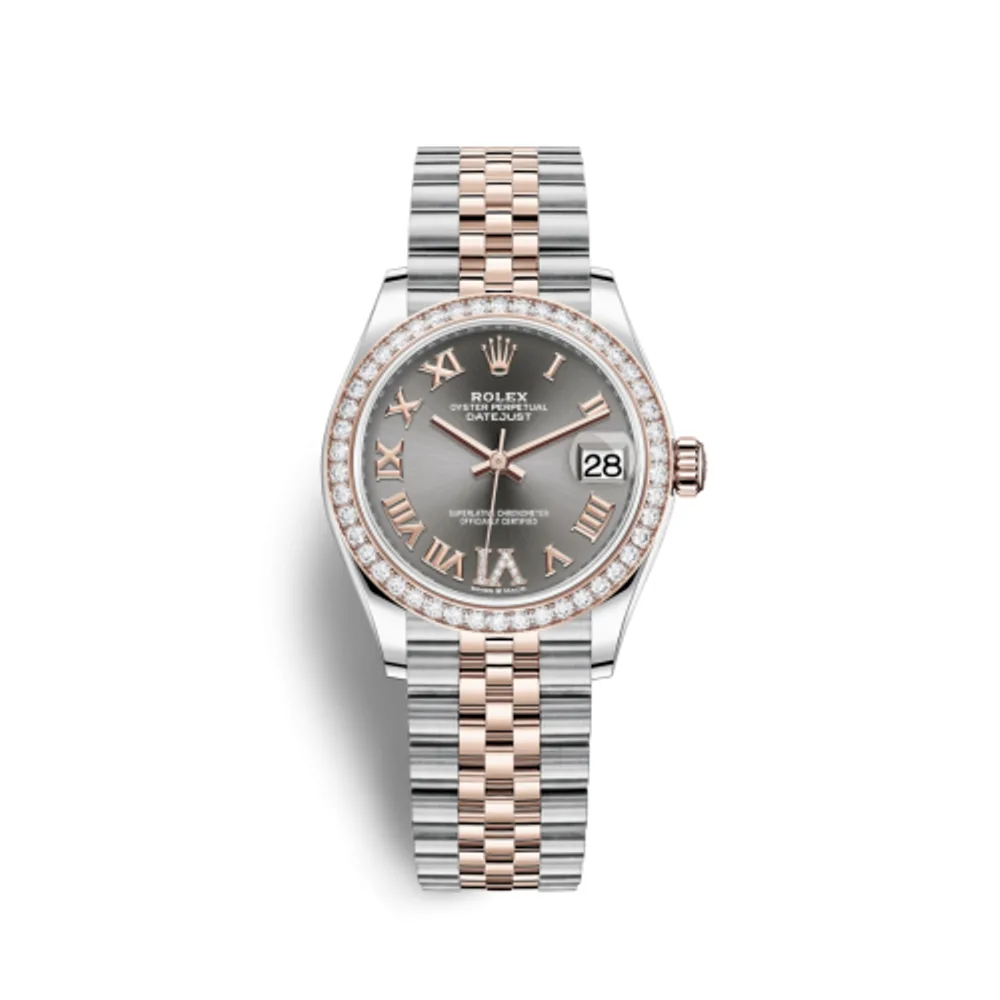 Rolex Datejust 31 Stainless Steel/ Rose Gold / Diamond / Grey - Roman / Jubilee