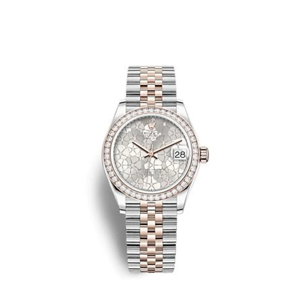 Rolex Datejust 31 Stainless Steel/ Rose Gold - Diamond / Silver - Floral / Jubilee