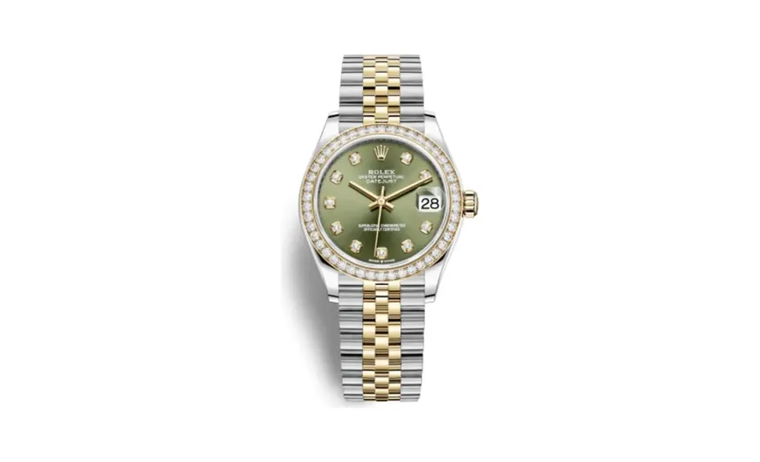 Rolex Datejust 31 Stainless Steel / Yellow Gold / Diamond / Olive - Diamond / Jubilee