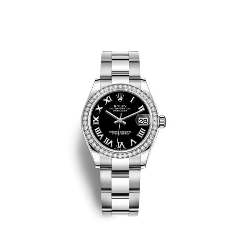 Rolex Datejust 31 Stainless Steel Diamond / Oyster / Black - Roman