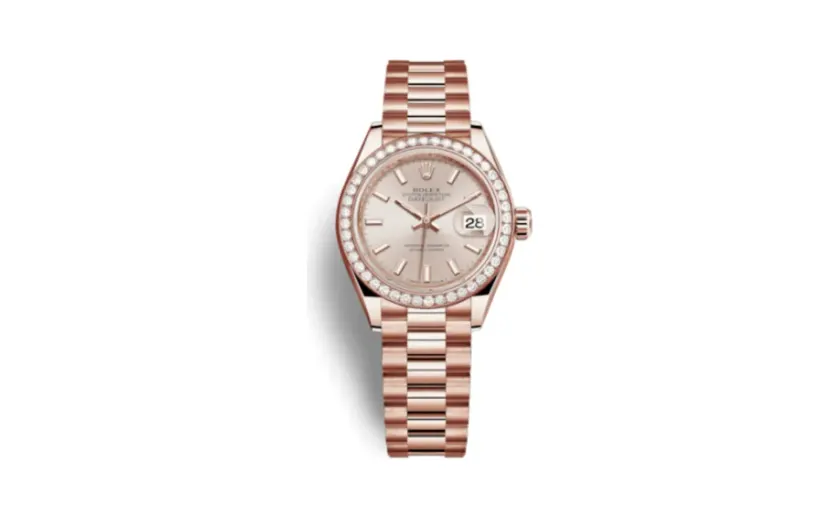 Rolex Lady-Datejust 28 Everose Diamond / President / Sundust