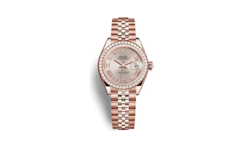 Rolex Lady-Datejust 28 Everose Diamond / Jubilee / Sundust Roman