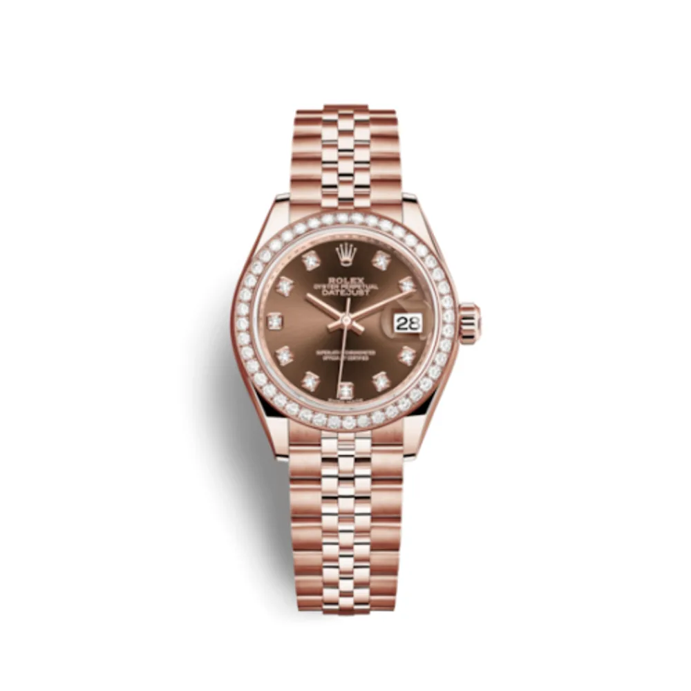 Rolex Lady-Datejust 28 Everose Diamond / Jubilee / Chocolate Diamond