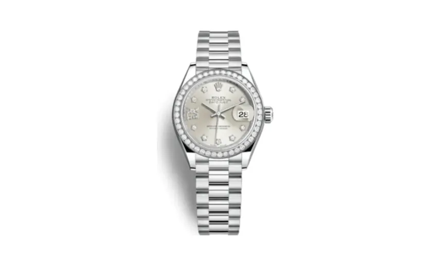 Rolex Lady-Datejust 28 Platinum Diamond / President / Silver Diamonds