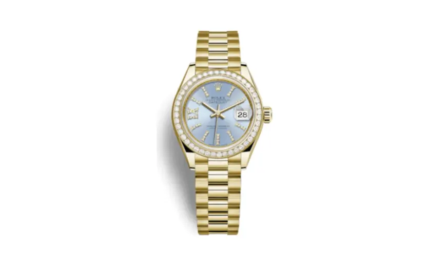 Rolex Lady-Datejust 28 Yellow Gold Diamond / President / Cornflower Diamonds