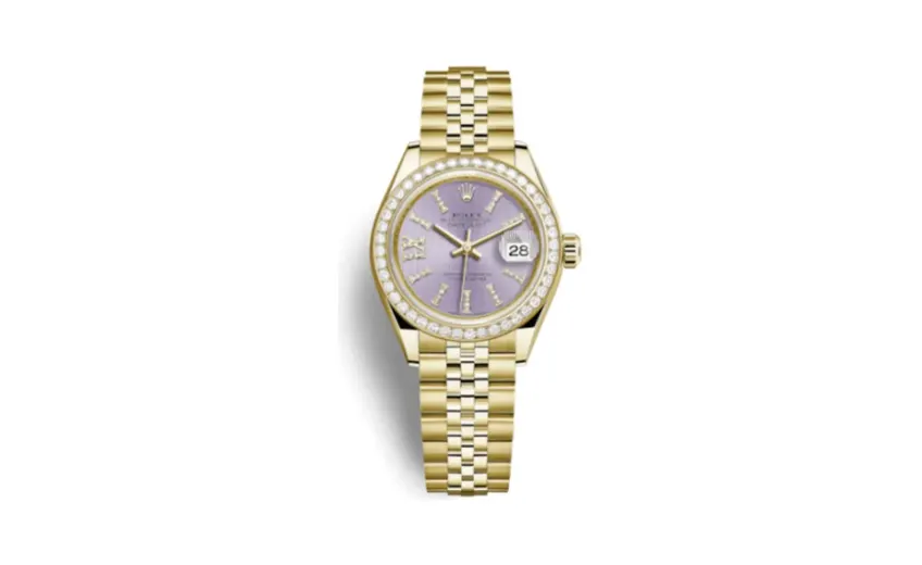 Rolex Lady-Datejust 28 Yellow Gold Diamond / Jubilee / Lilac Diamonds