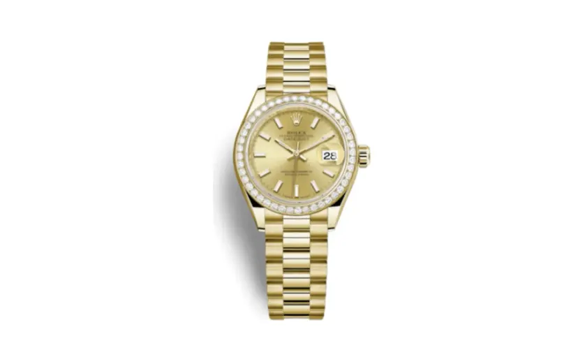 Rolex Lady-Datejust 28 Yellow Gold Diamond / President / Champagne