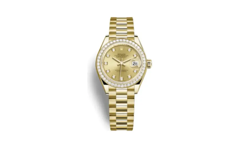 Rolex Lady-Datejust 28 Yellow Gold Diamond / President / Champagne Diamond