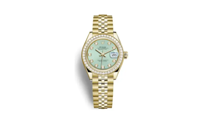 Rolex Lady-Datejust 28 Yellow Gold Diamond / Jubilee / Green Diamond