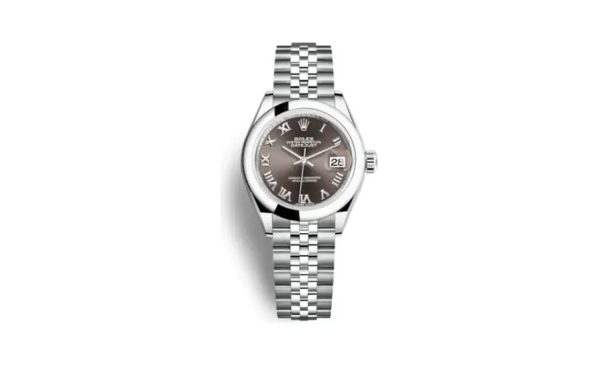 Rolex Lady-Datejust 28 Stainless Steel Domed / Jubilee / Dark Grey Roman