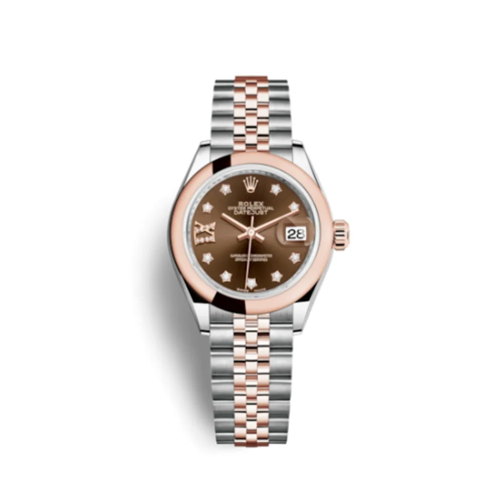 Rolex Lady-Datejust 28 Rolesor Rose Domed / Jubilee / Chocolate Diamond