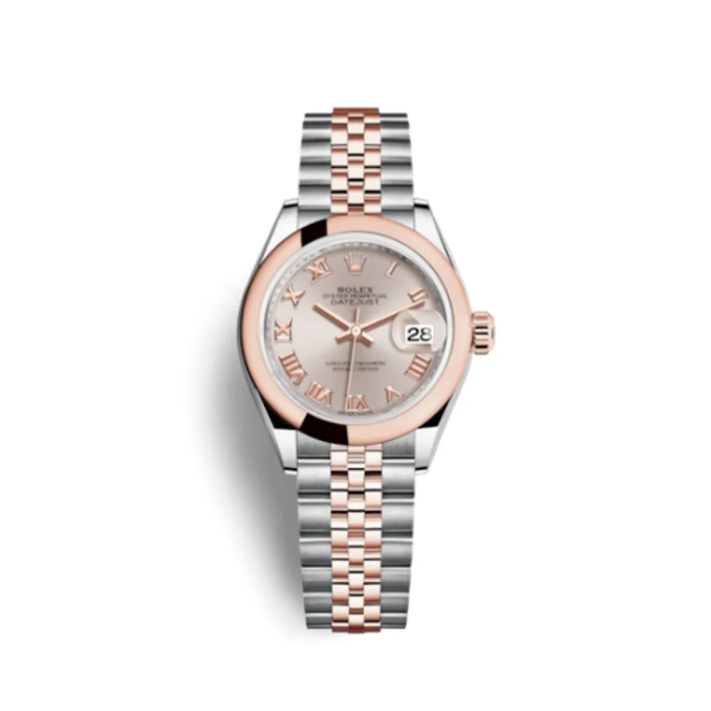 Rolex Lady-Datejust 28 Rolesor Rose Domed / Jubilee / Sundust Roman
