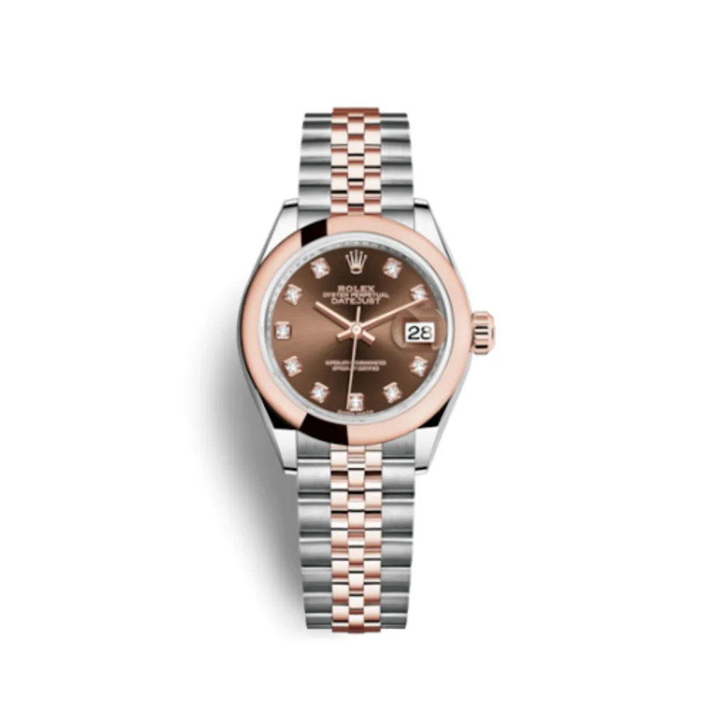 Rolex Lady-Datejust 28 Rolesor Rose Domed / Jubilee / Chocolate Diamond