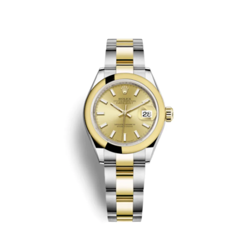 Rolex Lady-Datejust 28 Rolesor Yellow Domed / Oyster / Champagne