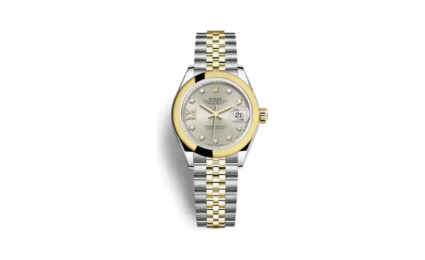 Rolex Lady-Datejust 28 Rolesor Yellow Domed / Jubilee / Silver Diamond