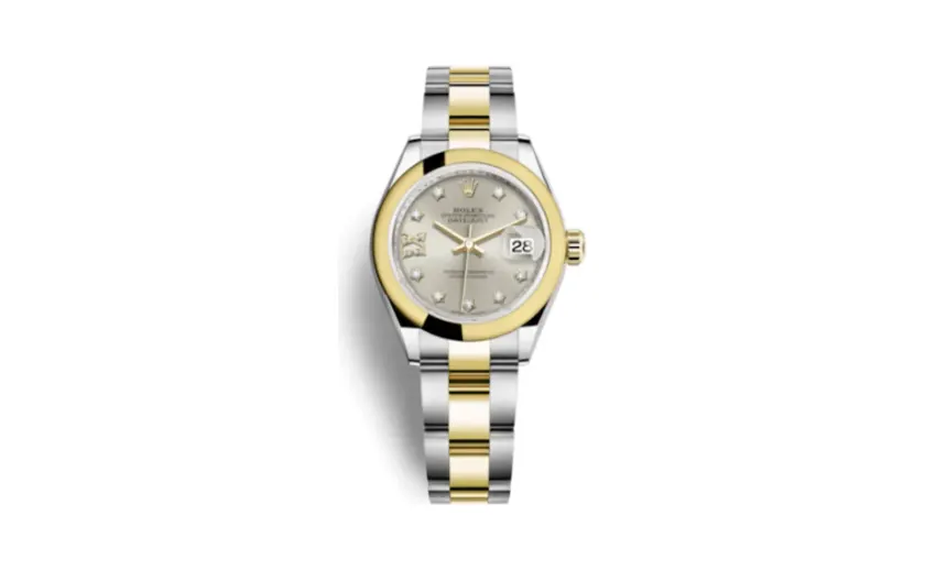 Rolex Lady-Datejust 28 Rolesor Yellow Domed / Oyster / Silver Diamond