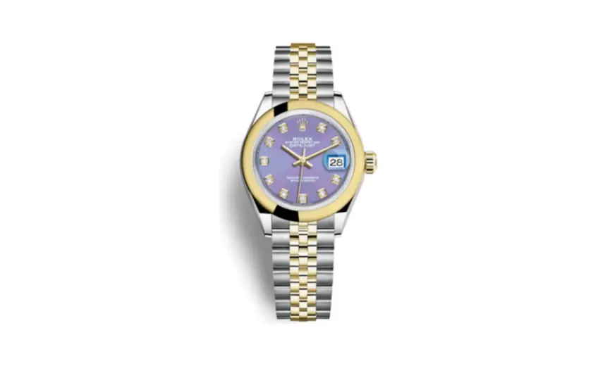 Rolex Lady-Datejust 28 Rolesor Yellow Domed / Jubilee / Lavender Diamond