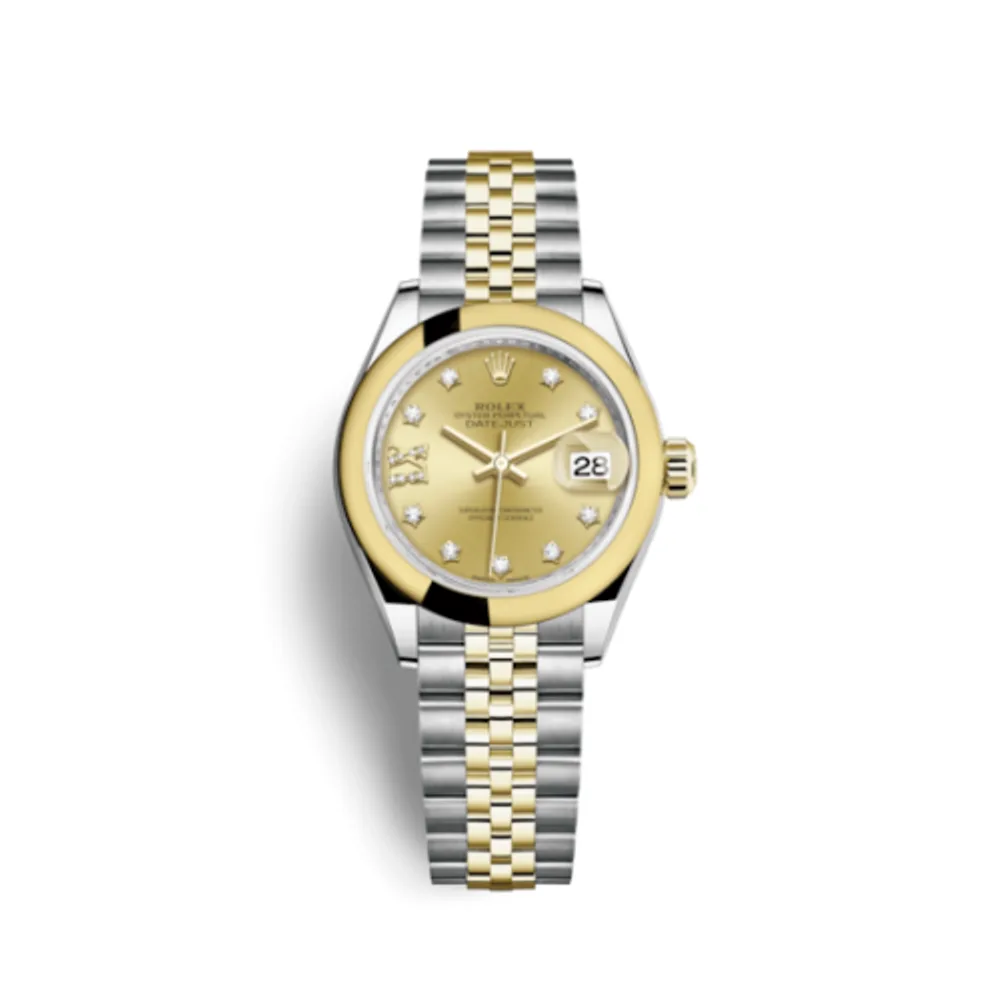 Rolex Lady-Datejust 28 Rolesor Yellow Domed / Jubilee / Champagne Diamond