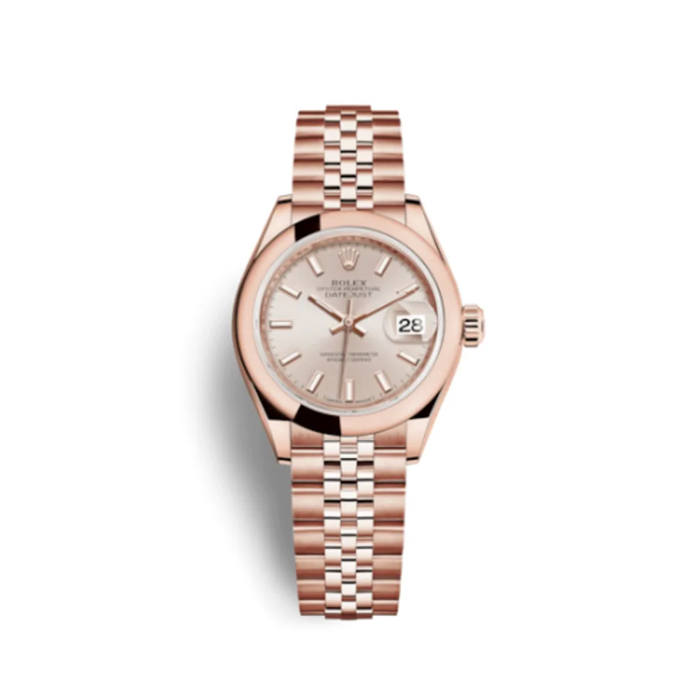 Rolex Lady-Datejust 28 Everose Domed / Jubilee / Sundust