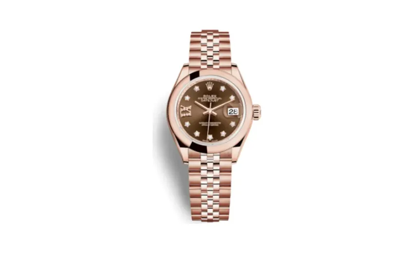 Rolex Lady-Datejust 28 Everose Domed / Jubilee / Chocolate Diamond
