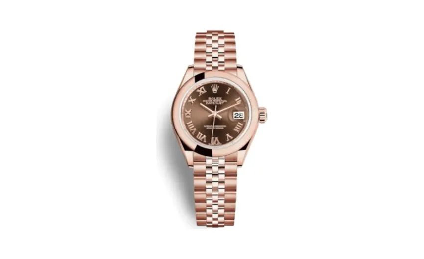 Rolex Lady-Datejust 28 Everose Domed / Jubilee / Chocolate Roman