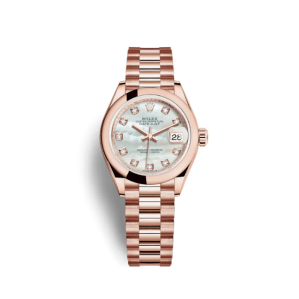 Rolex Lady-Datejust 28 Everose Domed / President / MOP
