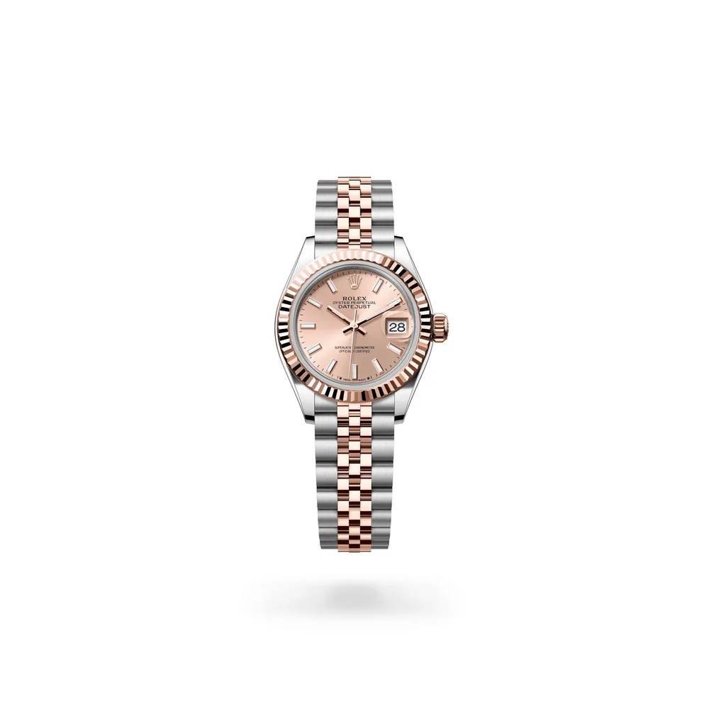 Rolex Lady-Datejust Oyster, 28 mm, Oystersteel and Everose gold, Everose Rolesor, Rosé-colour dial